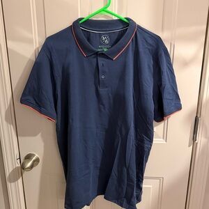 Michael Brandon Navy Polo with Orange Trim